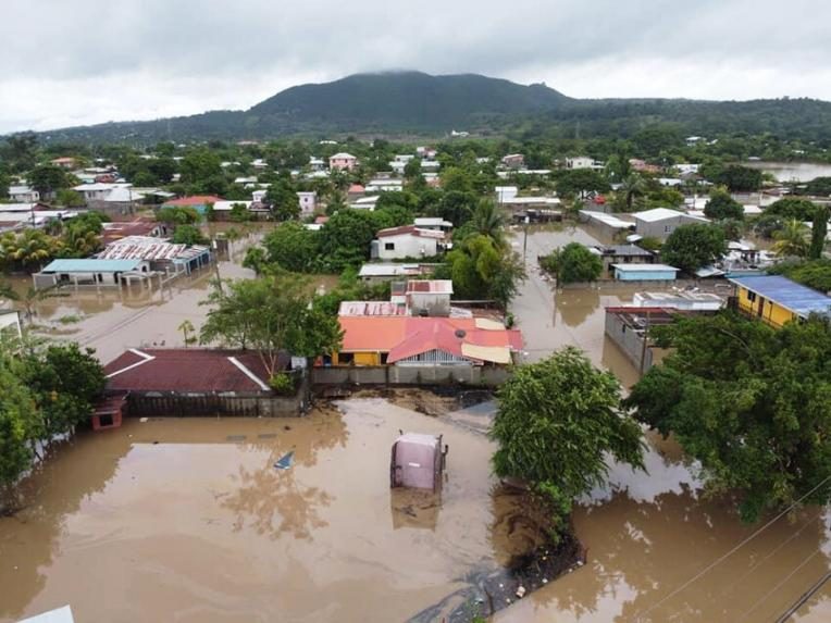 Flood affected community in Honduras after Hurricane Iota