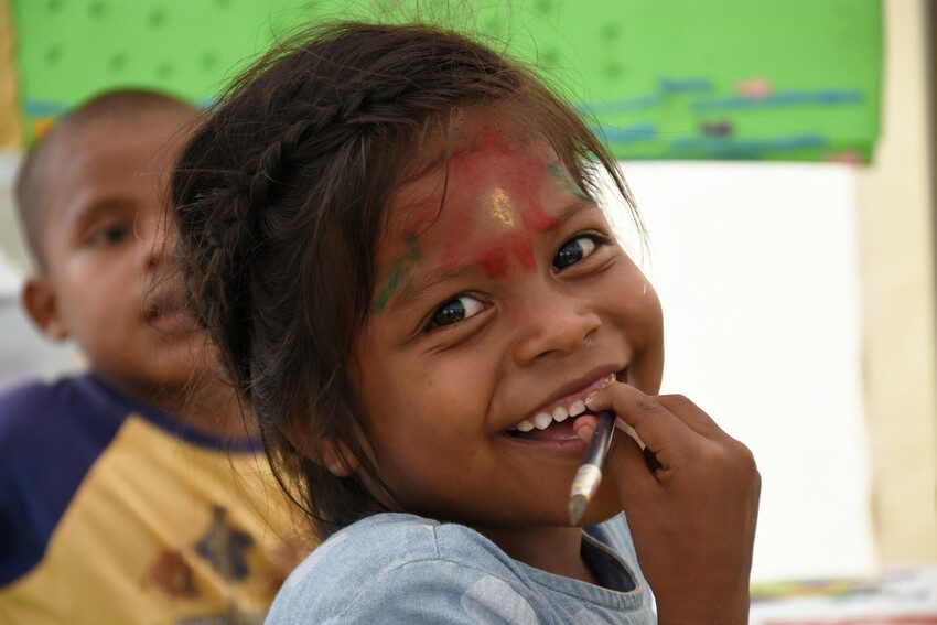 Girl in a child-friendly space in Nicaragua