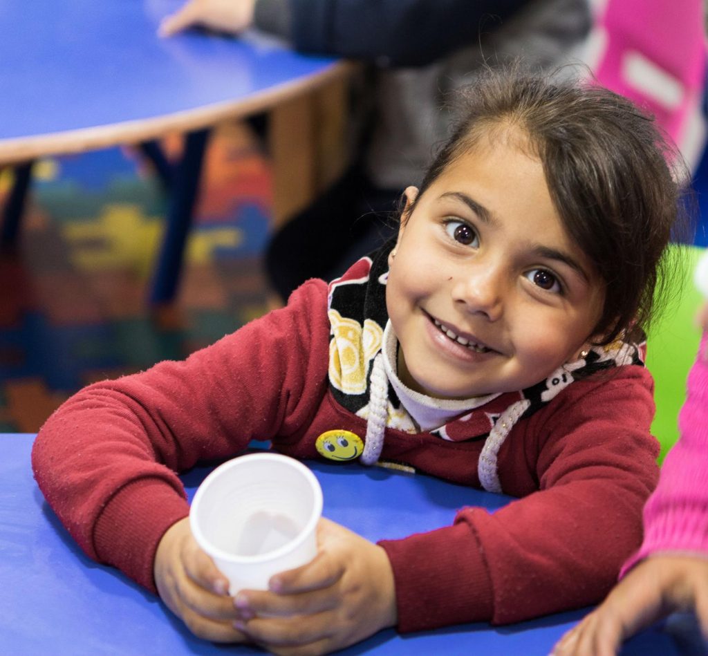 Syrian refugee Amira at a pre-school centre in Jordan