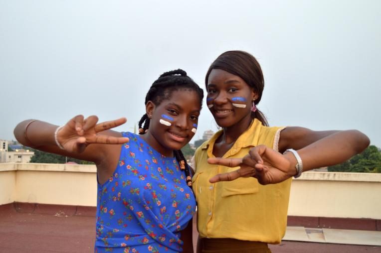 Girls from Togo supporting the Girls Get Equal campaign on International Day of the Girl