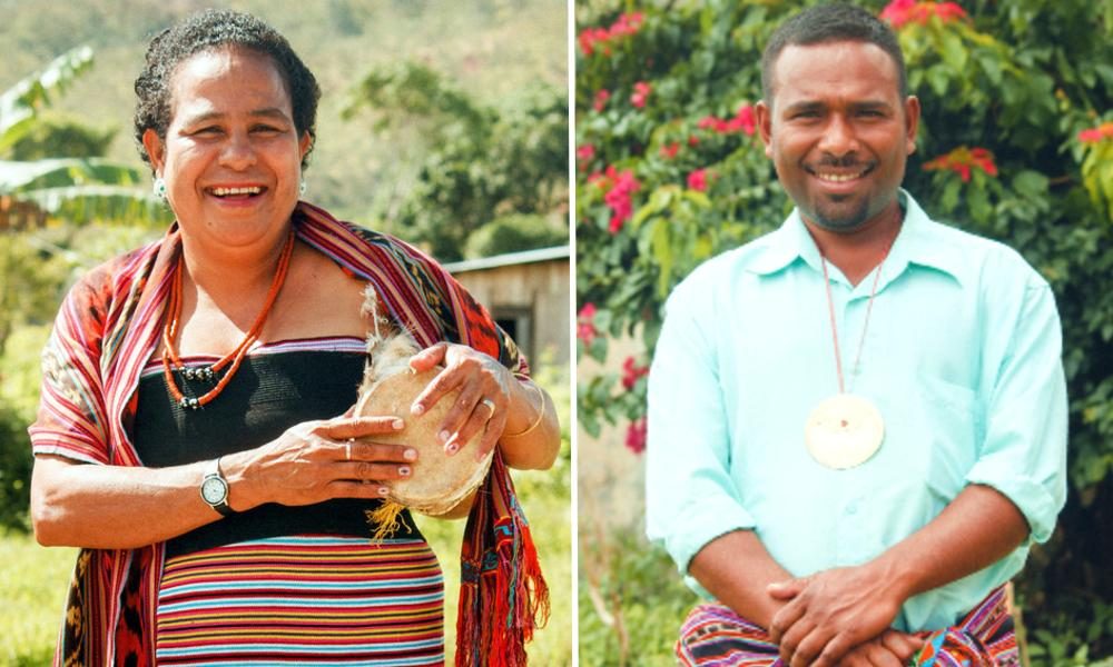  Luisa (left) is chief of her village in rural Alieu. Villager Manuel (right) welcomes more female leadership.