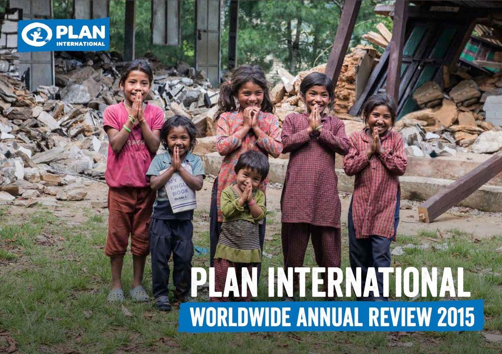 Plan International worldwide annual review and combined financial statements 2015 cover.