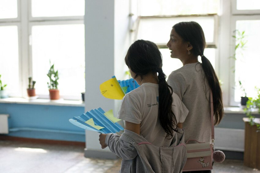 Girls taking part in art therapy