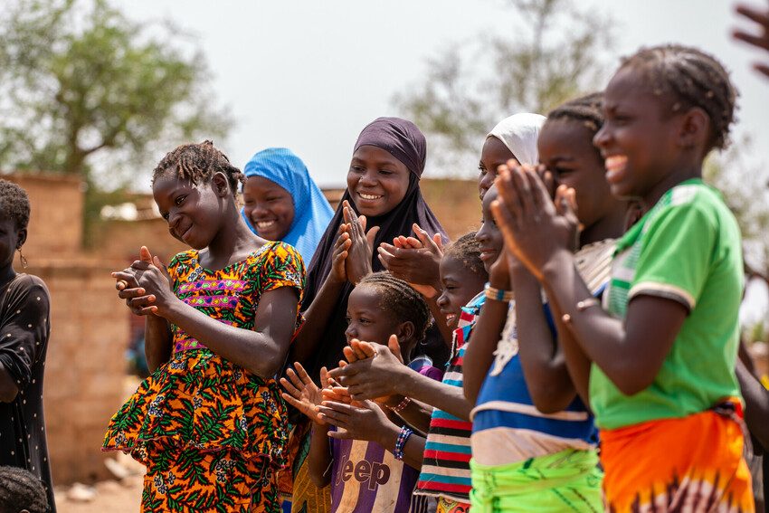 Children in Burkina Faso at one of Plan International's child-friendly spaces. 
