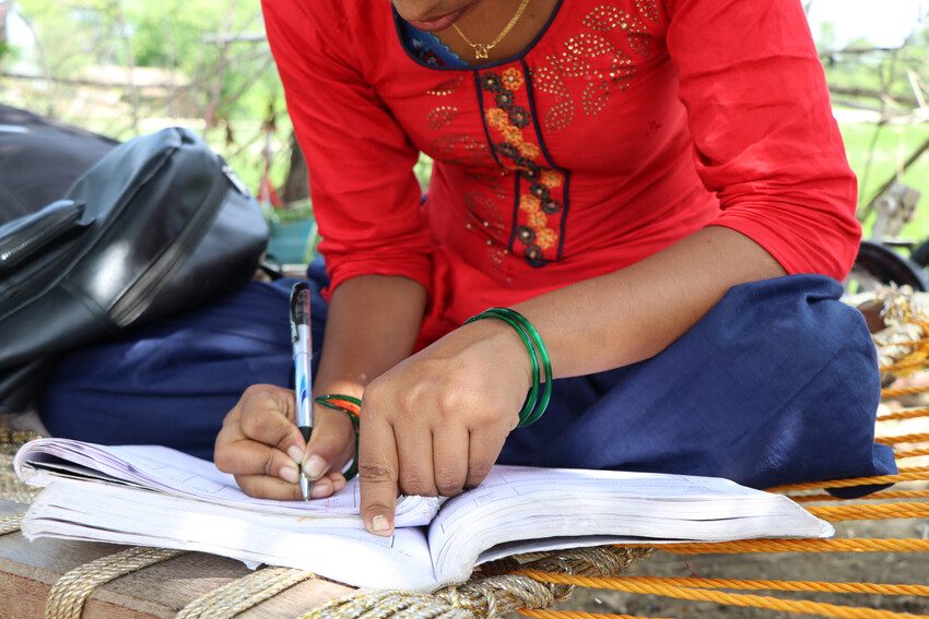 Melina, 18, is continuing her studies despite marrying early.