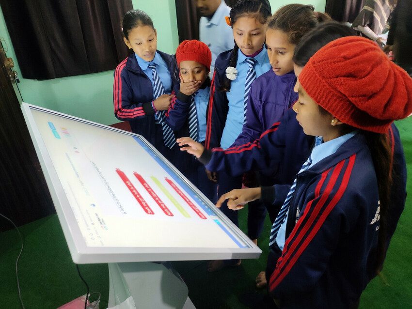 Plan International has installed interactive learning kiosks in secondary schools in Nepal to help students improve their digital skills.