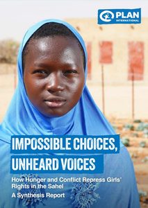 Cover of the Impossible Choices report, featuring Aminata, 13, from Burkina Faso.