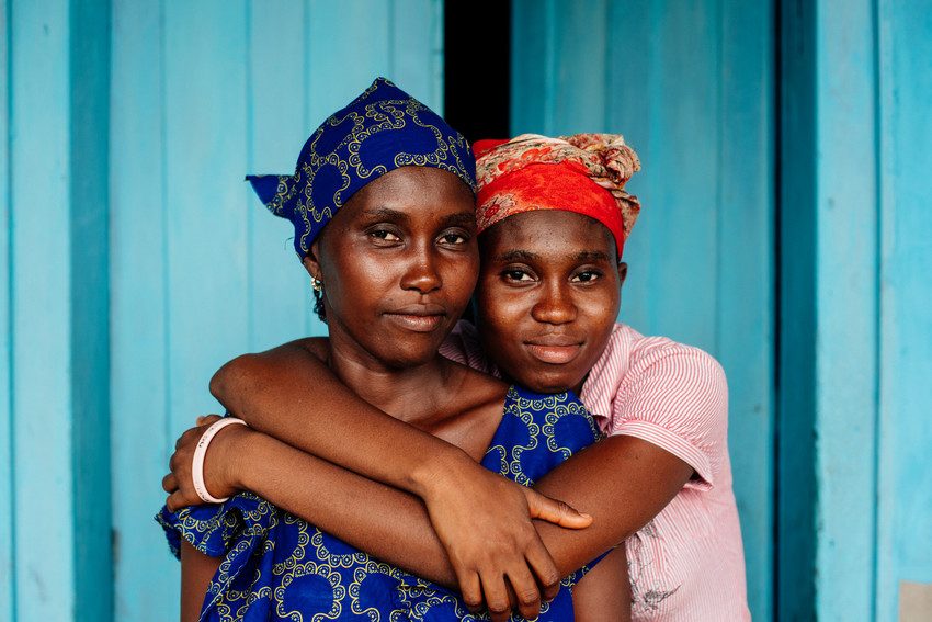 Zainab, 17, with her mother Kadiatu, 35, who is a Sowei and a former practitioner of FGM  .