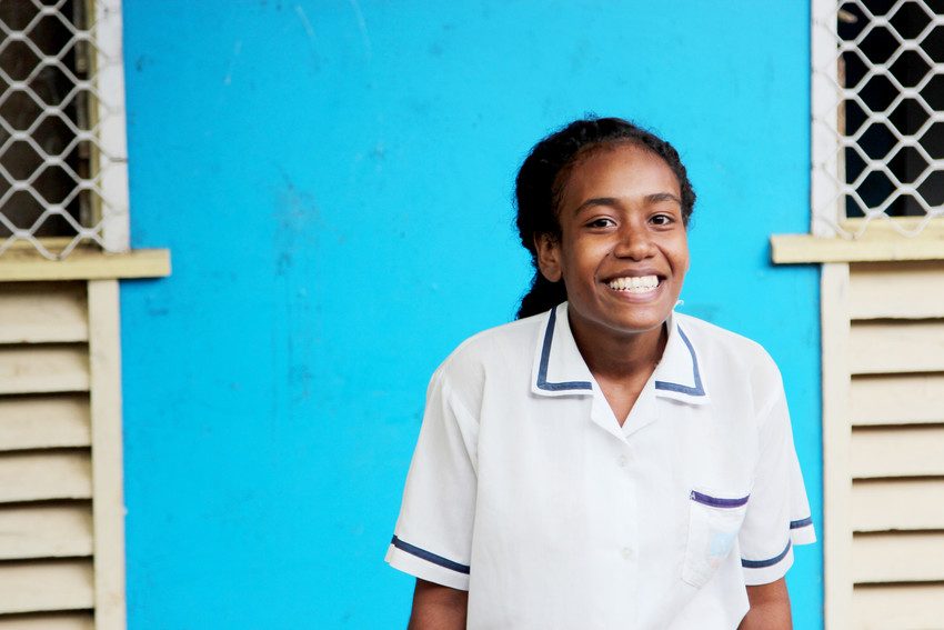 Margareth, 17, lobbies for girls' education in the Solomon Islands.