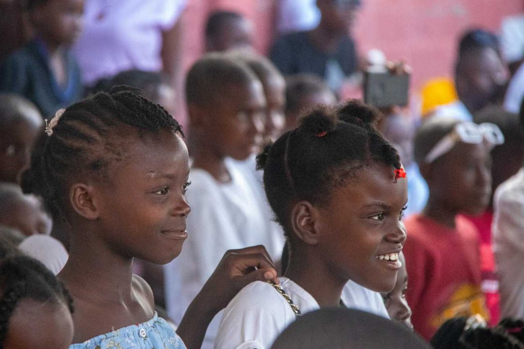 Two girls in the audience. 