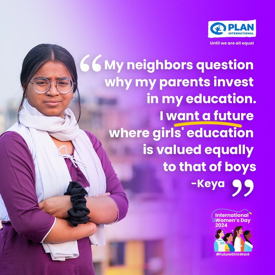 Keya wants a future where girls' education is valued equally to that of boys. 