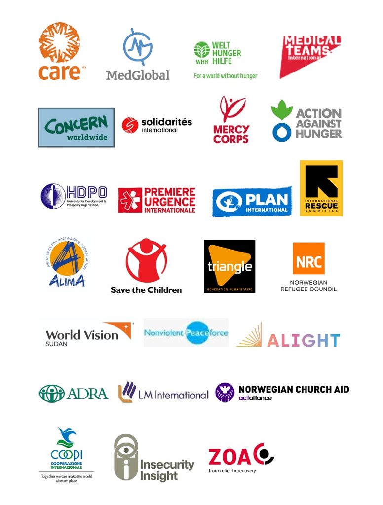 The logos of the NGO's on the signatories list. 