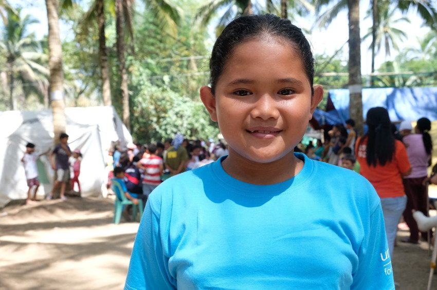 Dolly, 12, feels much calmer after attending the child friendly space.