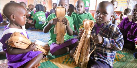 Children learn through play in Uganda