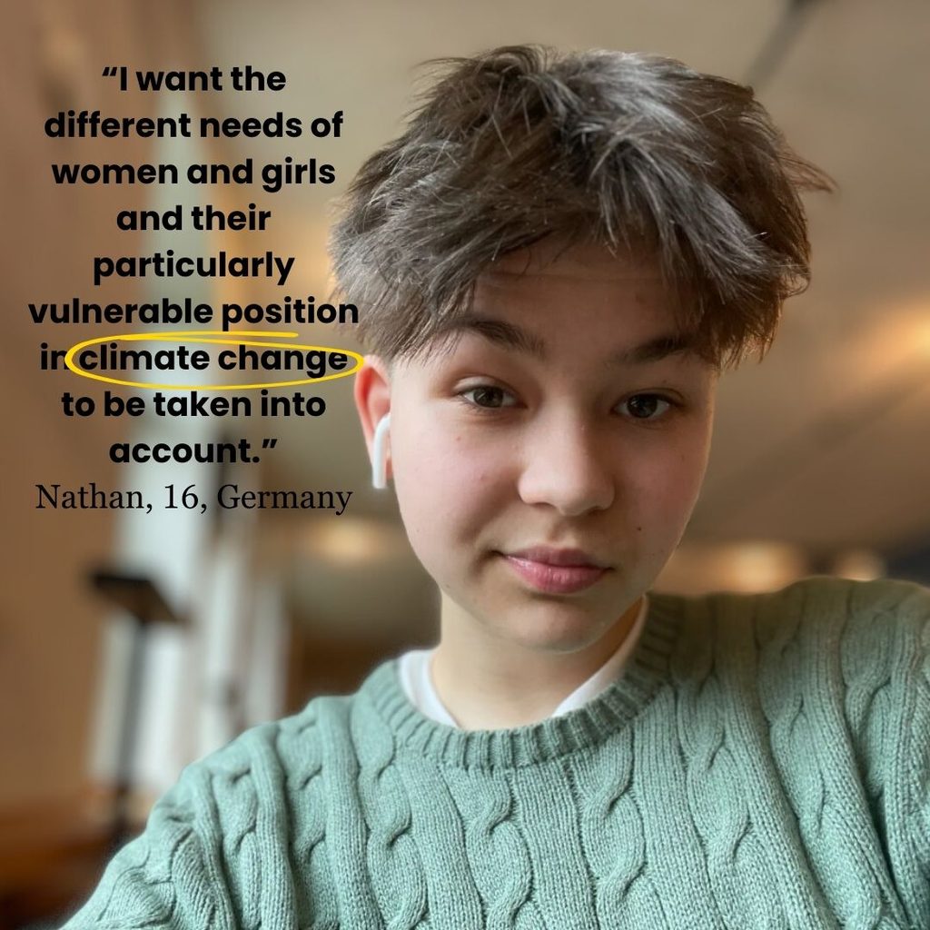 Nathan is a young activist from Germany focused on environmental issues, gender equality, and equal access to education.