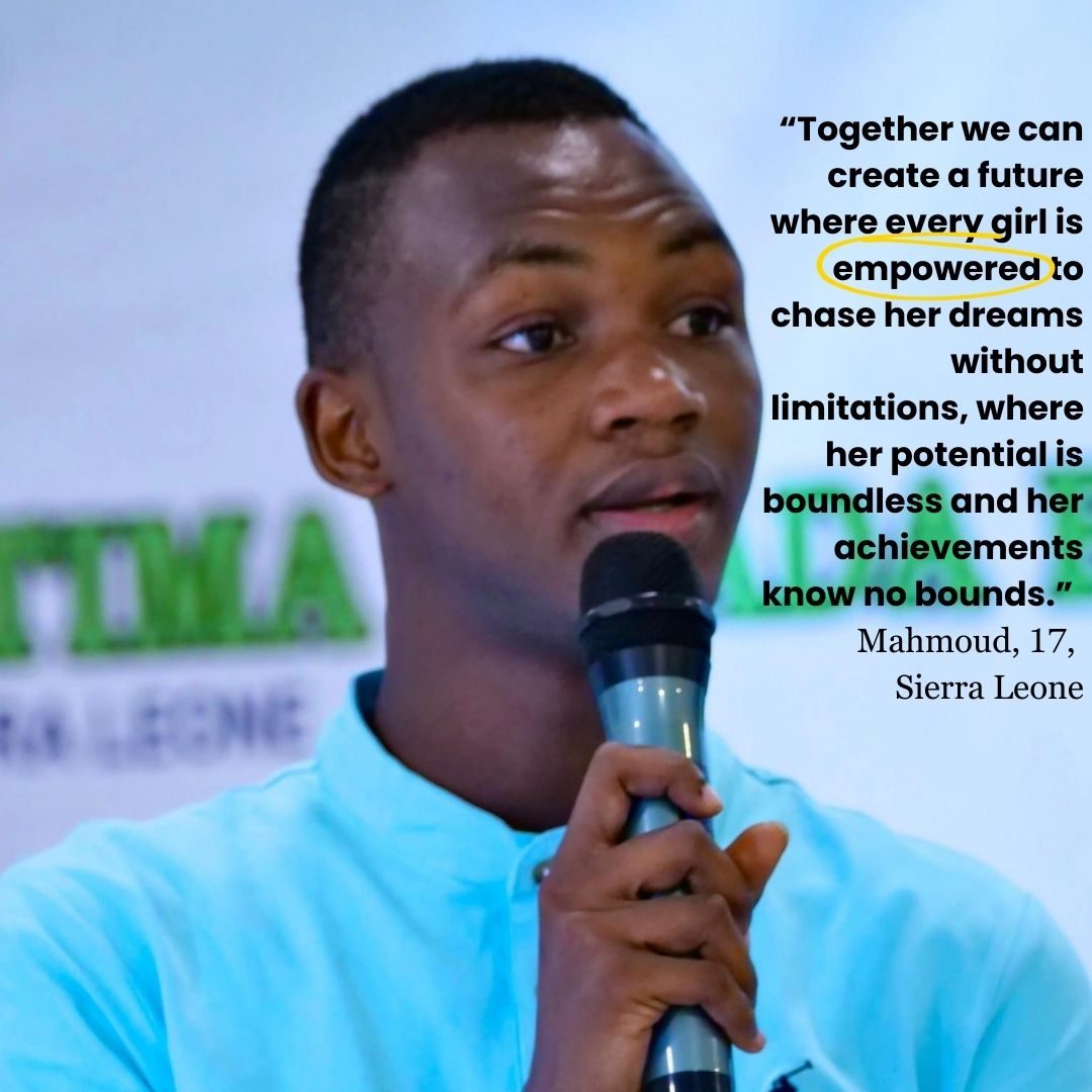 Mahmoud is an advocate for girls' rights and empowerment, youth participation, and combating climate change.