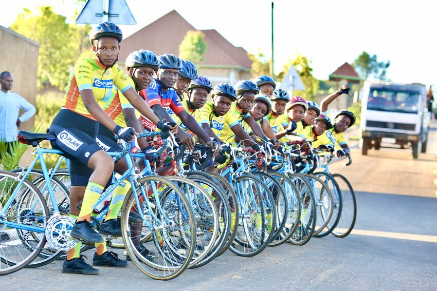 Girls take part in the Bike for Future project.