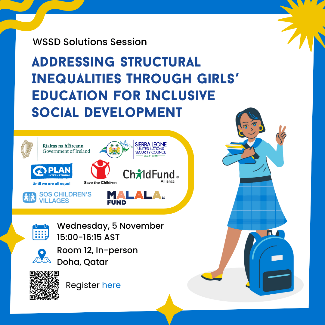 Addressing Structural Inequalities Through Girls’ Education for Inclusive Social Development event flyer.