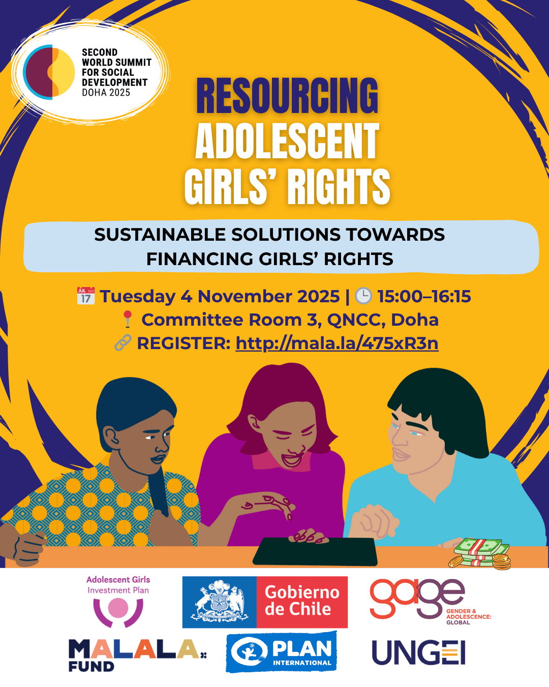 Resourcing Adolescent Girls: Sustainable solutions towards financing girls’ rights flyer
