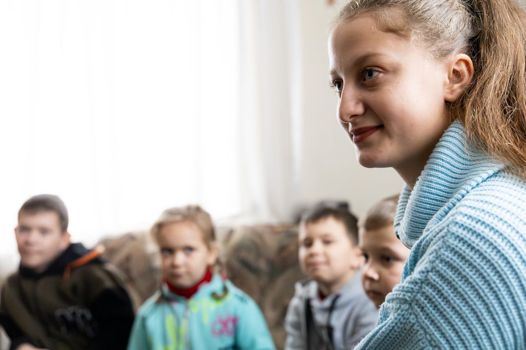 Veronika, 16, has lived with the family for almost five years.