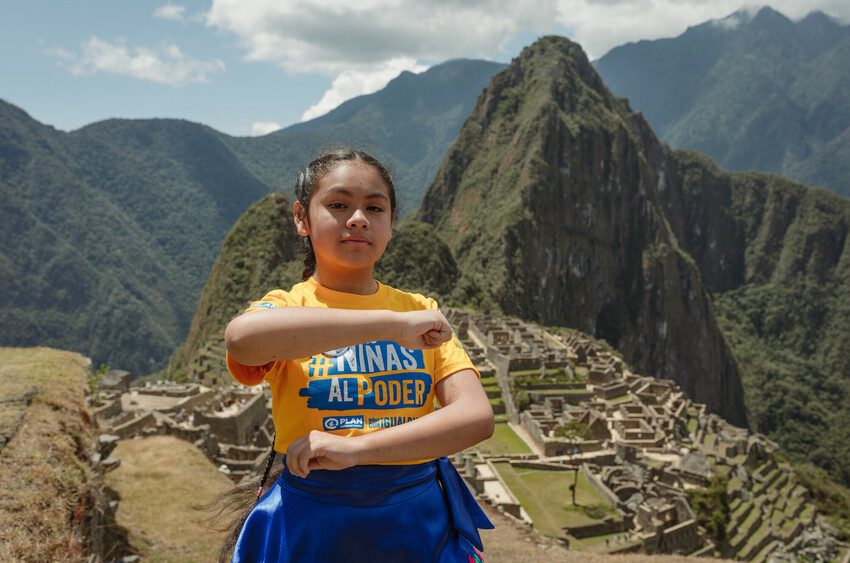 Blethia calls for equality at Machu Picchu in the Andes Mountains