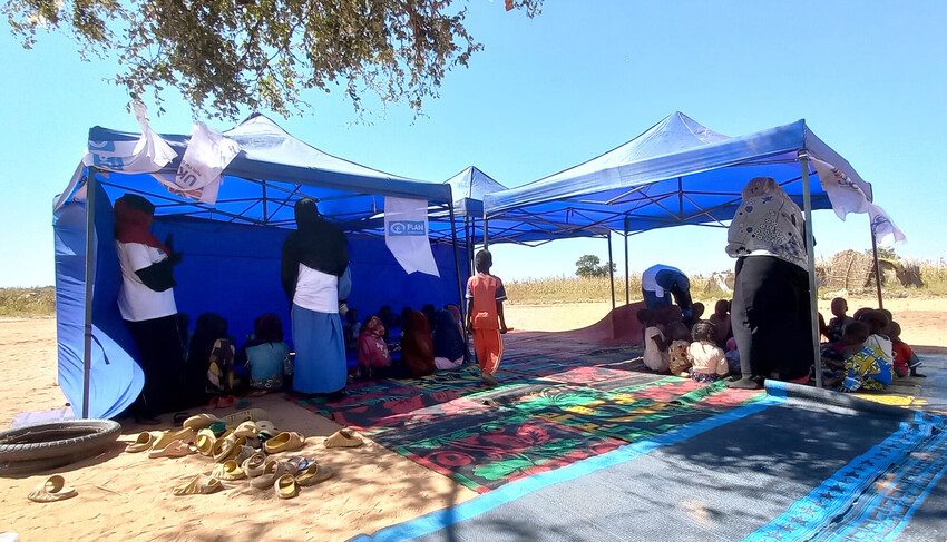 One of the mobile child protection units in Adre camp.