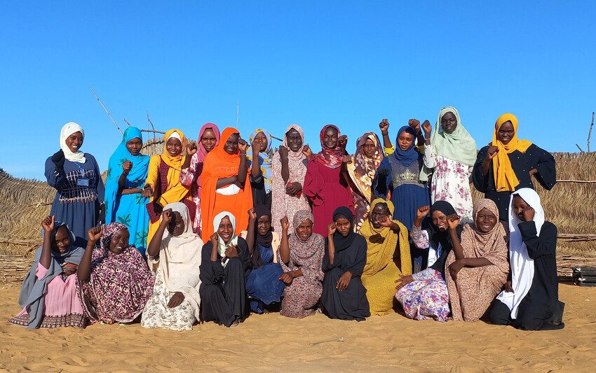 A group of adolescent girls at the refugee camp in Adre. 