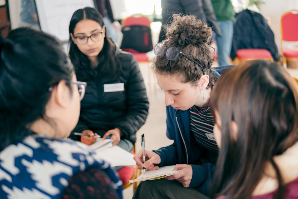 Adolescent girls taking part in a Plan International Jordan-run programme