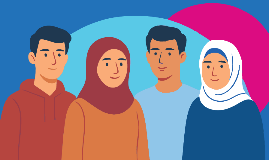 An illustration presenting group of youth