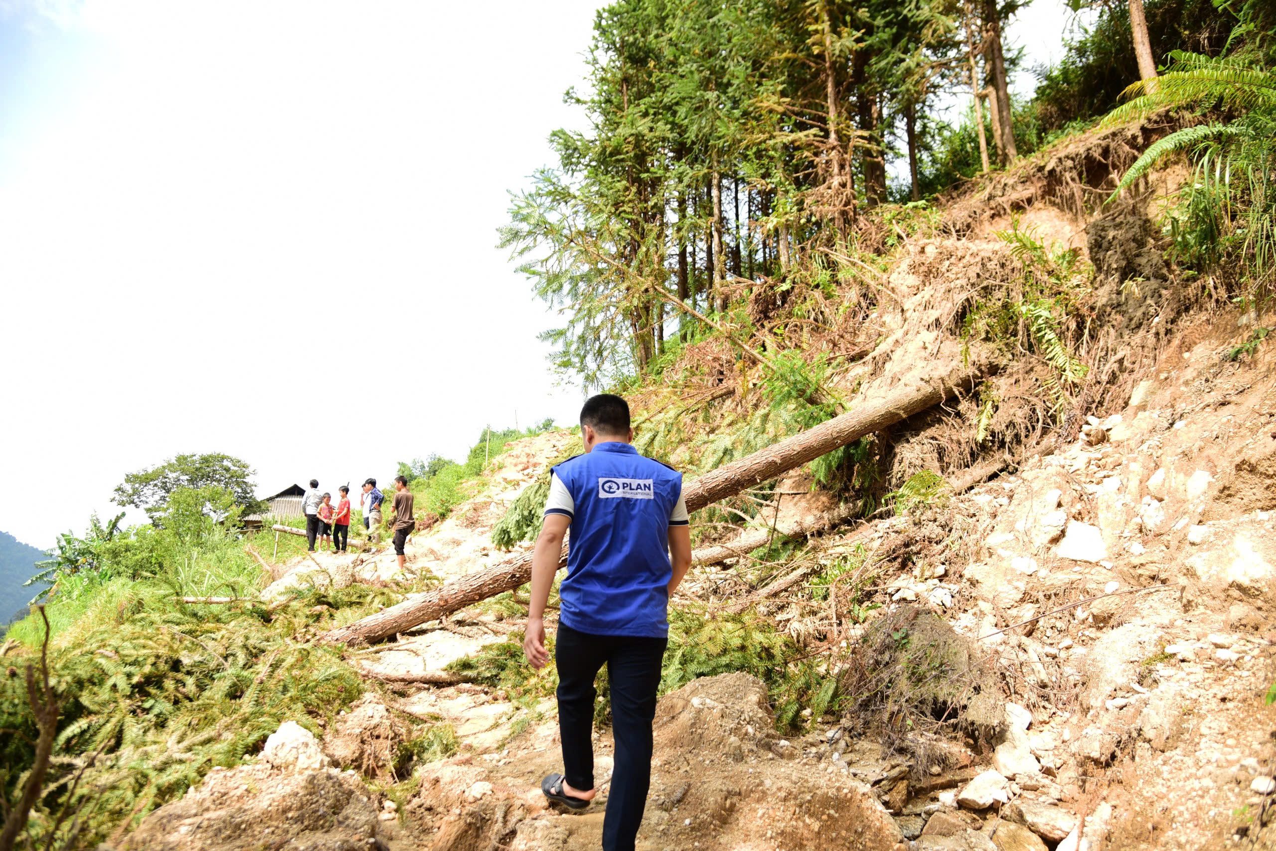 Plan International staff conducting rapid needs assessment in Ha Giang province