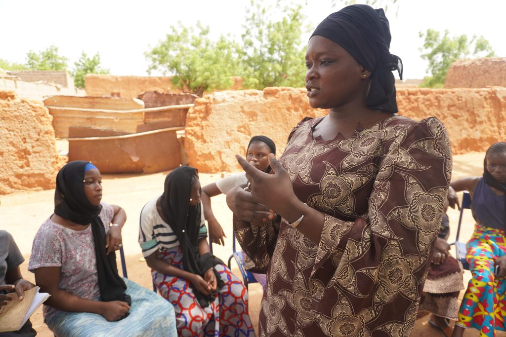 A group of girls meeting to discuss issues affecting their lives in Segou.