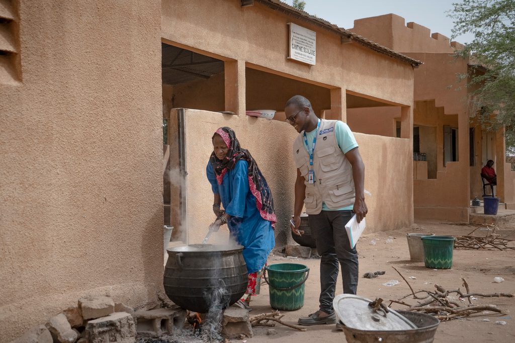 Plan International’s school canteen coordinator Sidi Barka Baby on a visit to Gao.