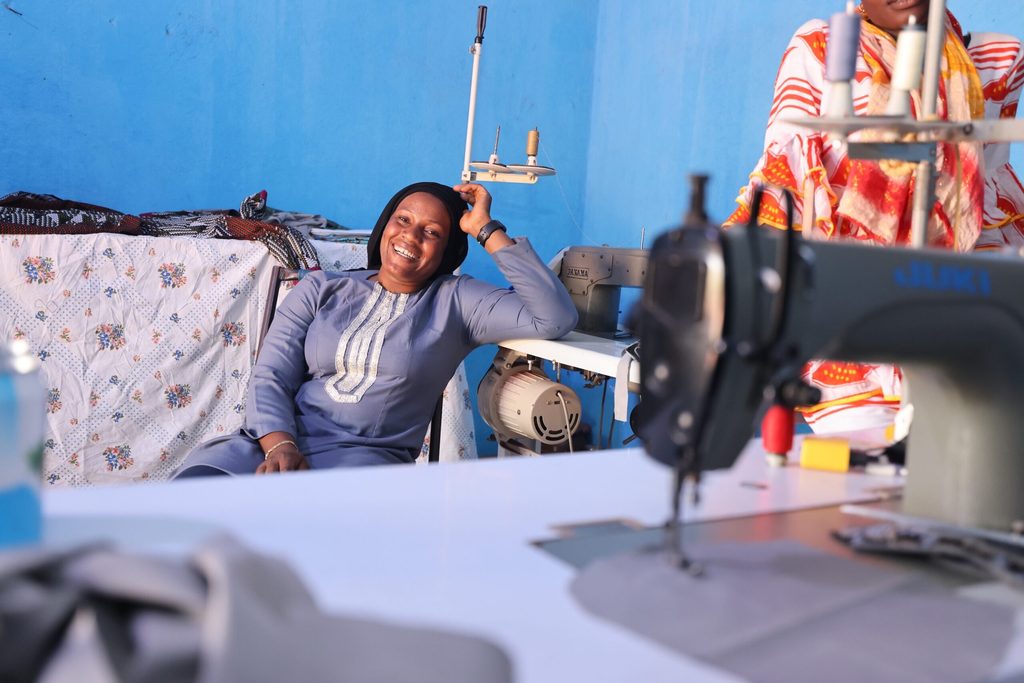 Djeneba in her sewing shop