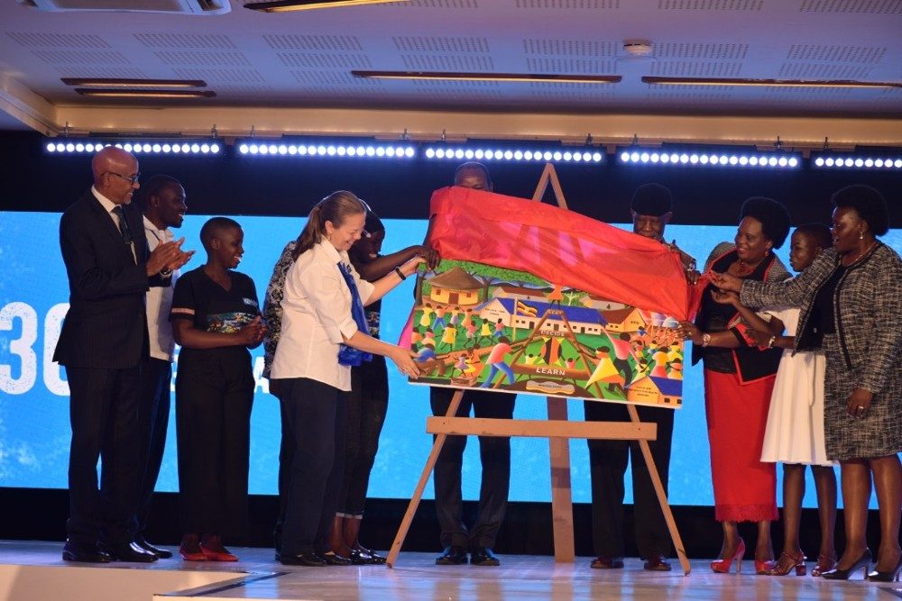 An artistic design of Plan International Uganda's country strategy being unveiled