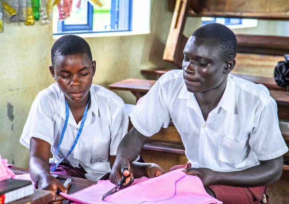 GEM club members make reusable sanitary pads to keep girls in school.