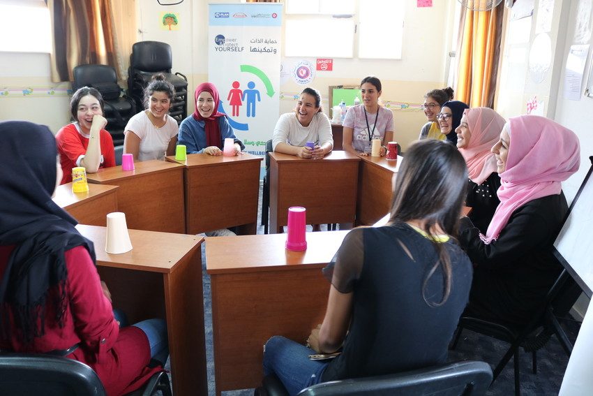 Girls take part in a discussion about their rights