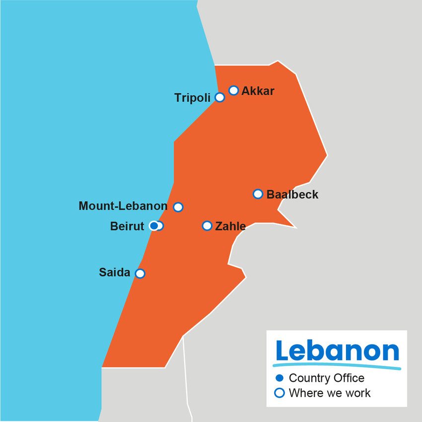 Where Plan International works in Lebanon. 