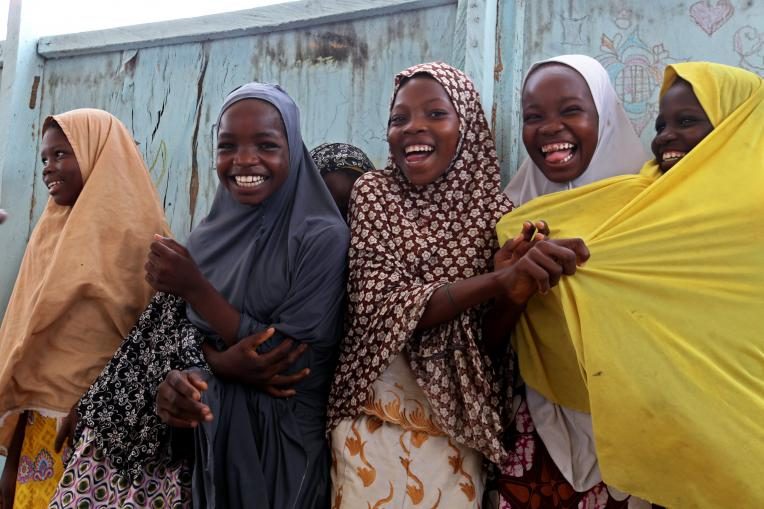 Young ladies at Plan International Nigeria's Safe Space in Maiduguri, Borno state