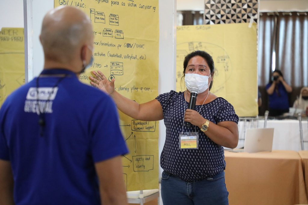 Jackie at the training for Women-Friendly Spaces facilitators  