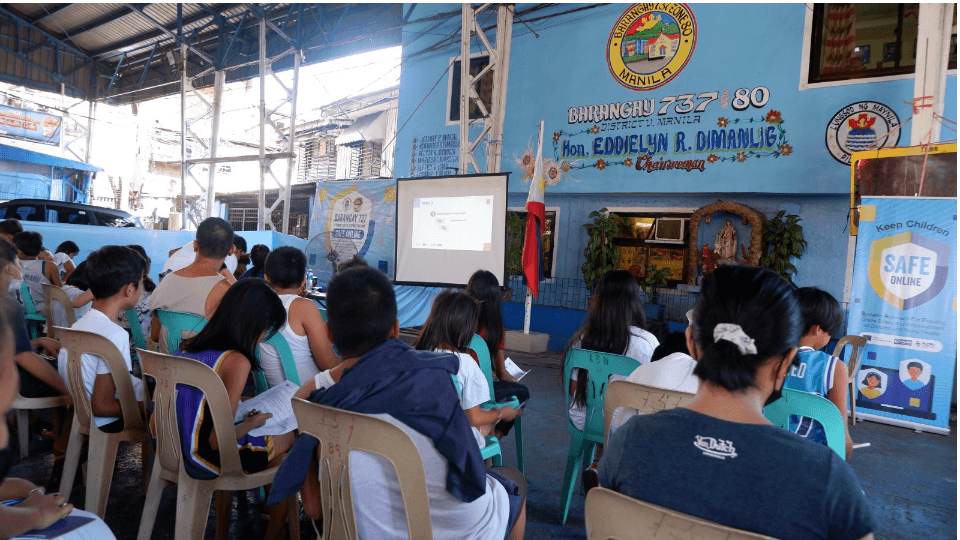 Children and young people participants aged 6-17 years old attending the Roll-Out Session on Digital Citizenship and Protection of Children from Online Sexual Exploitation at Ortega Court, Barangay 737, District V, Zone 80, Manila.