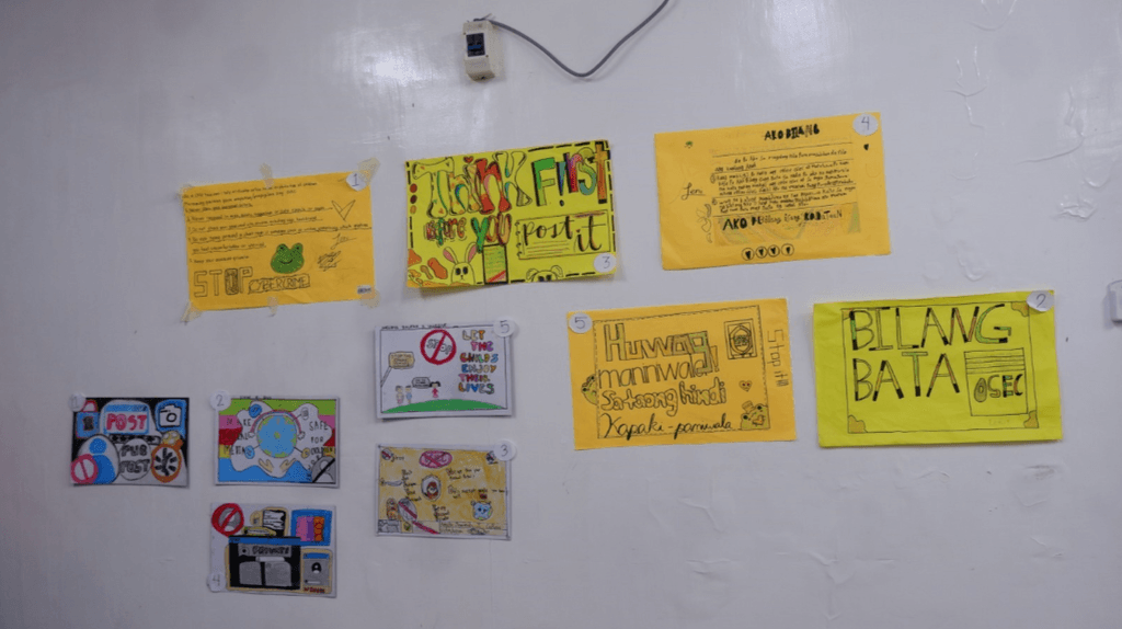 The slogan and poster outputs from the Children and Young People (CAY) of Barangay 740, Zone 80, District V, Manila.