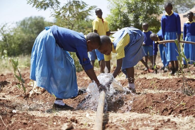 The new water supply is keeping children safe and means they are able to grow fruit