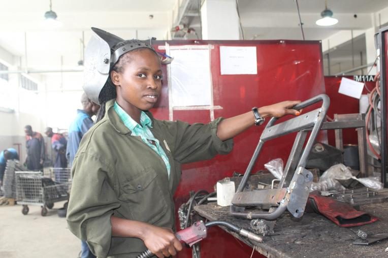 Ann, 19, has trained to become a welder.