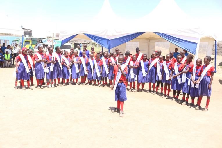 Champions of Change graduates (in school) during the graduation ceremony