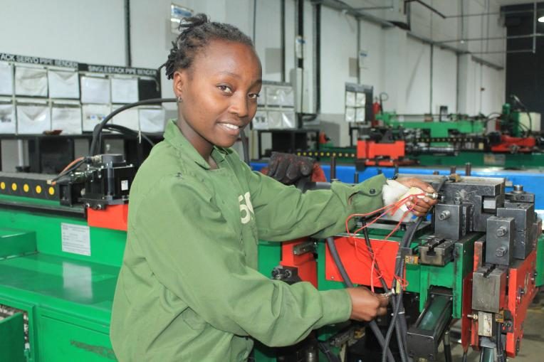 Winnie, 19, is training to become an electrician