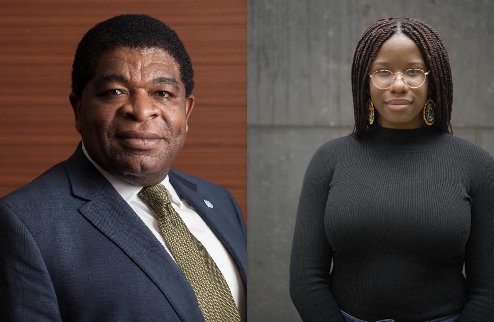 Youth activist, Angelica Ojinnaka and IPU Secretary General Martin Chungong.