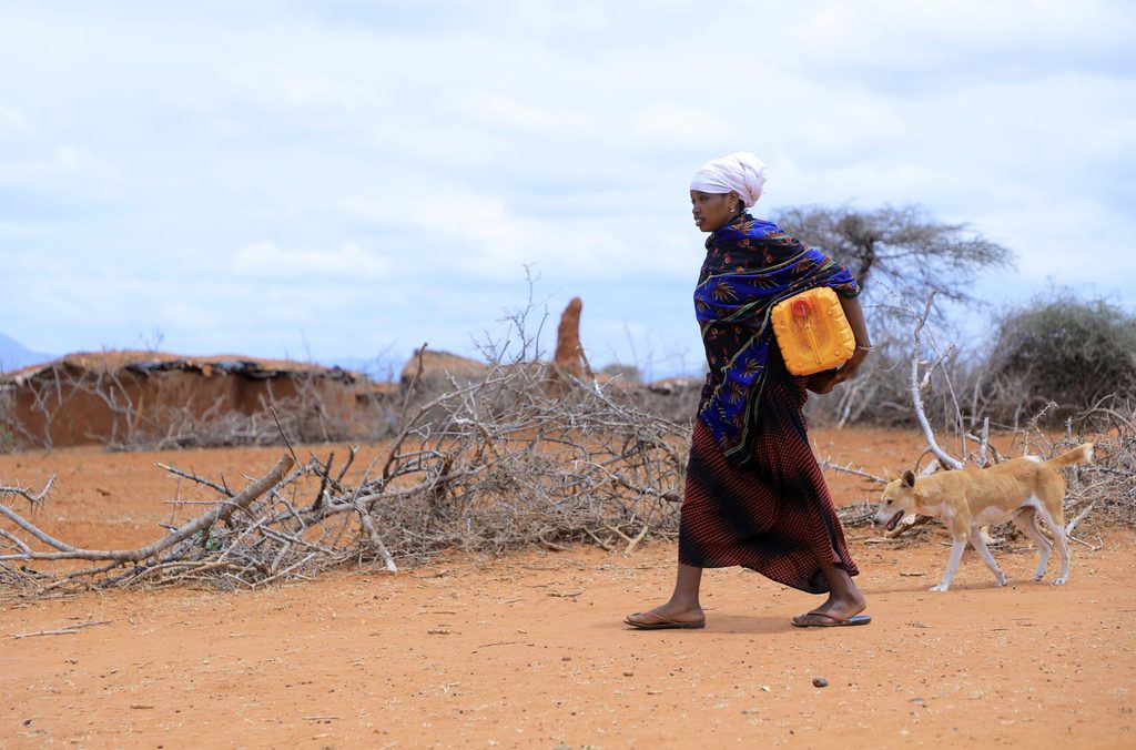 Motie, 16, Ethiopia, walks for more than an hour to reach a water source given the severe drought