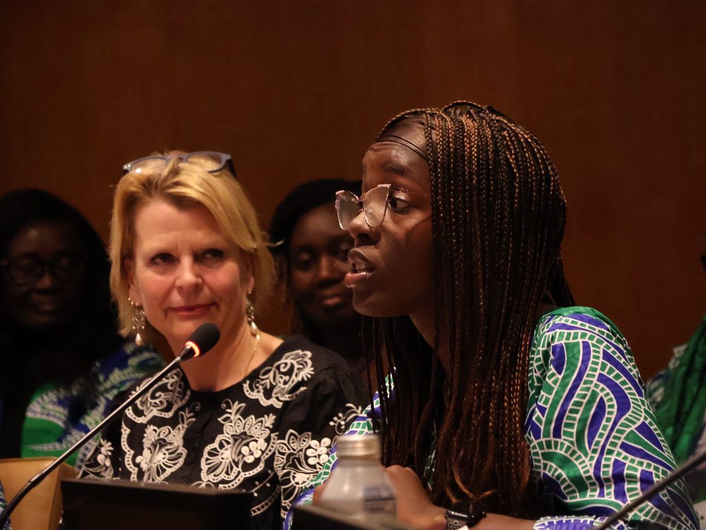 Youth Advocate Blessing speaking at the UN