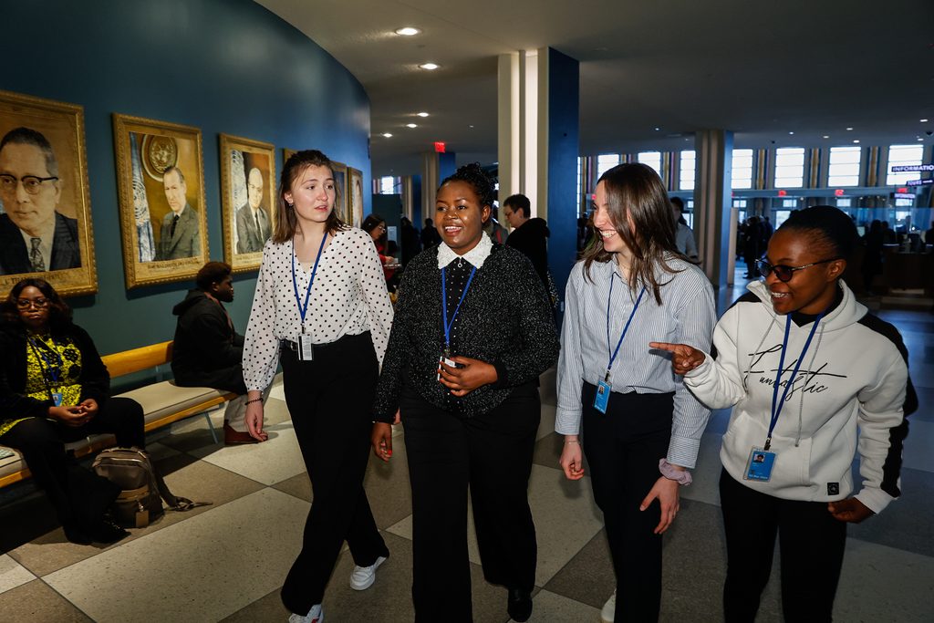 Lara, Michelle, Paula and Precious at UN HQ