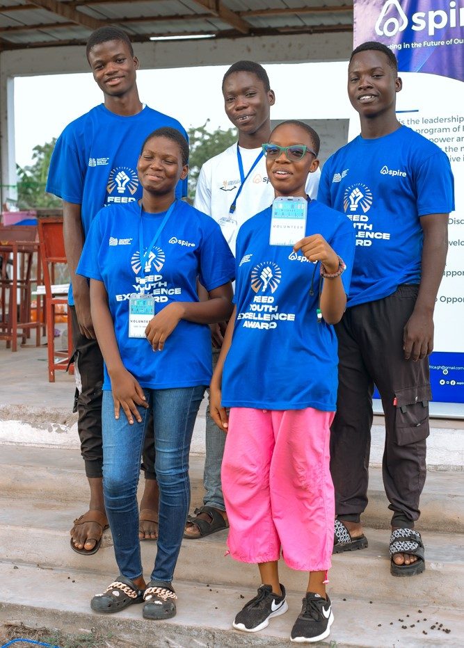 Scholars from the Aspire program participate in a community service initiative in Accra, Ghana.